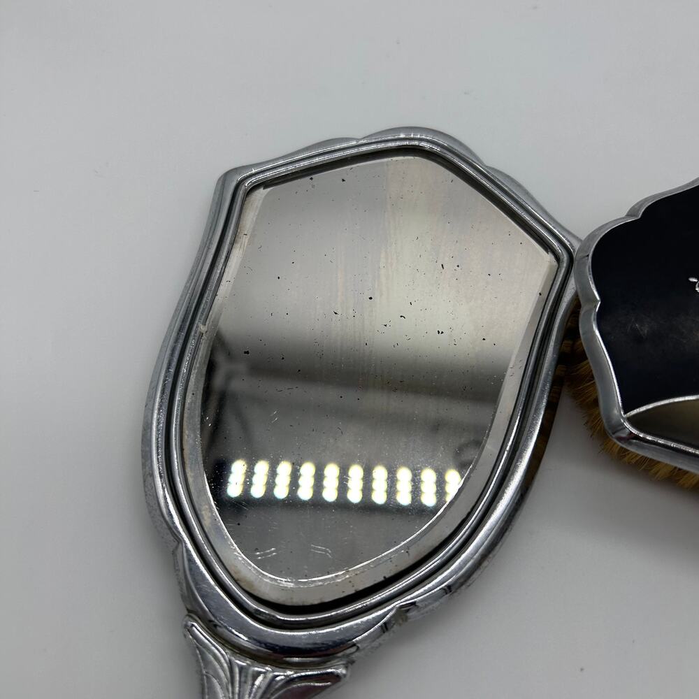 Vintage 60's Vanity Set Mirror Brush Comb Art Deco Bodoir Dressing Table Decor - Picture 6 of 12